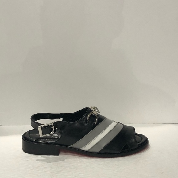 Emilio Franco sandal shoes black/gray back strap - Picture 2 of 5